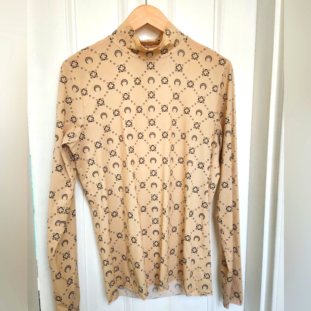 Marine Serre 2020 Printed Mock Neck Top